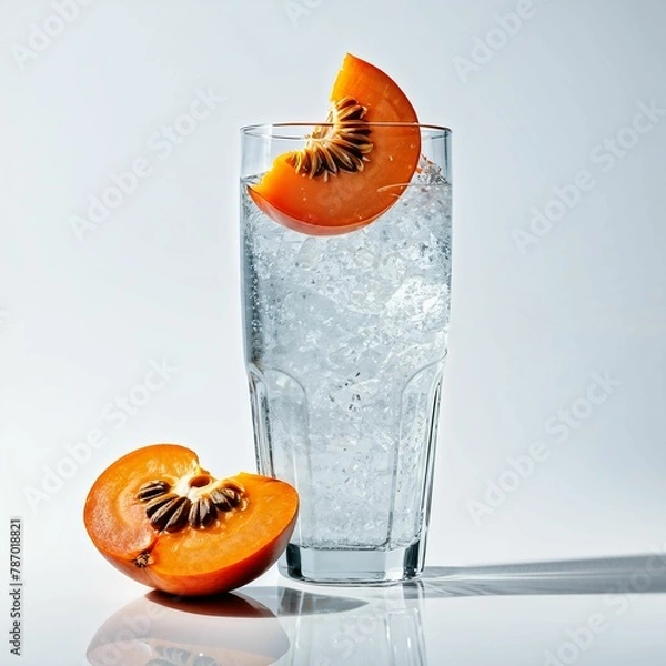 Fototapeta A refreshing drink with persimmon 