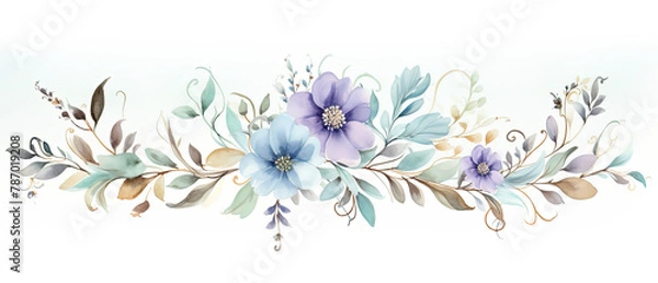 Obraz a watercolor painting of a flower arrangement on a white background