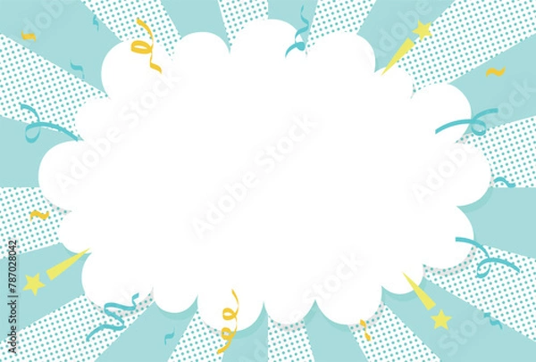 Obraz コミック風の吹き出しフレーム背景素材