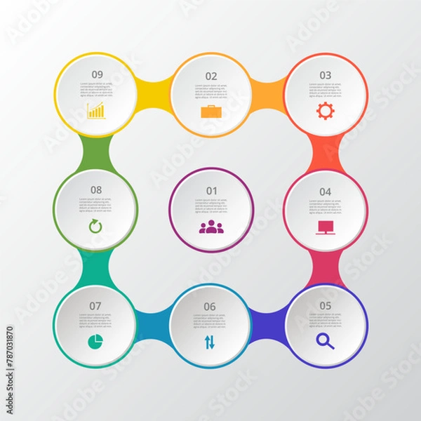 Obraz Infographic with 9 options.
