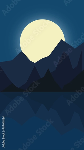 Obraz Mountains under the moonlight