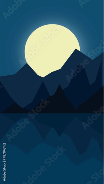 Obraz Mountains under the moonlight