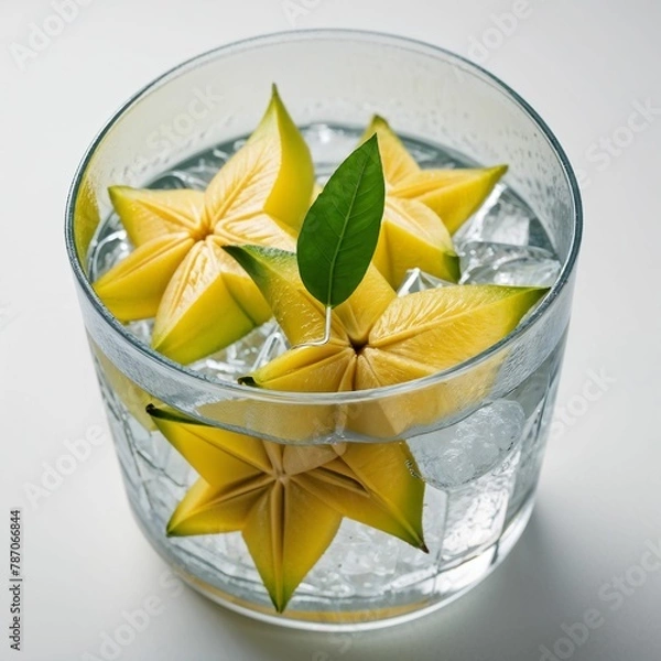 Fototapeta A drink with sliced star fruit