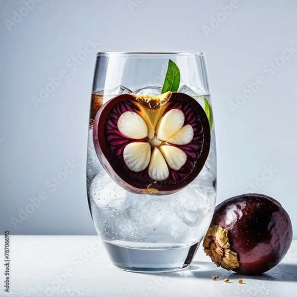 Fototapeta Refreshing drink with mangosteen