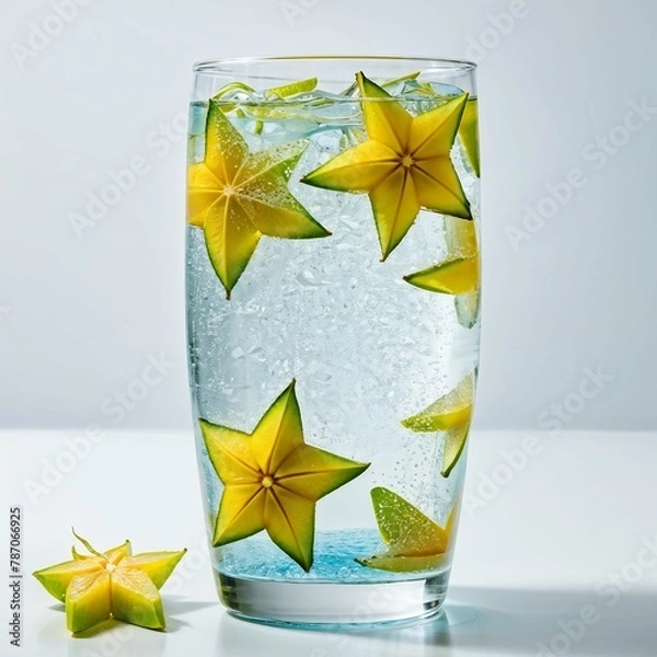Fototapeta Refreshing drink with star fruit