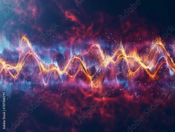 Obraz Abstract sound wave frequency equalizer