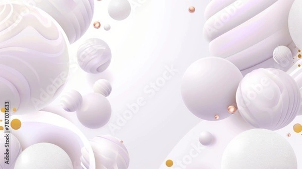 Fototapeta Modern floating 3d spheres abstract background