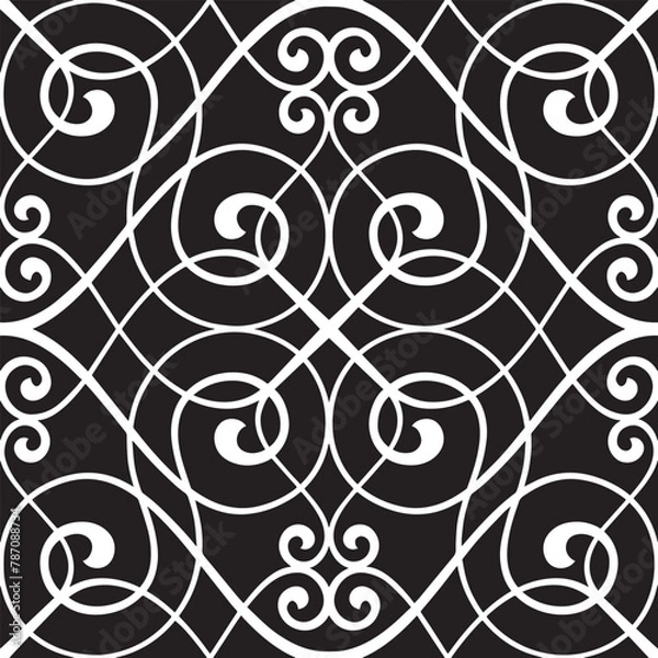 Obraz Seamless pattern of the stylish lines and curls. Decorative lattice.
