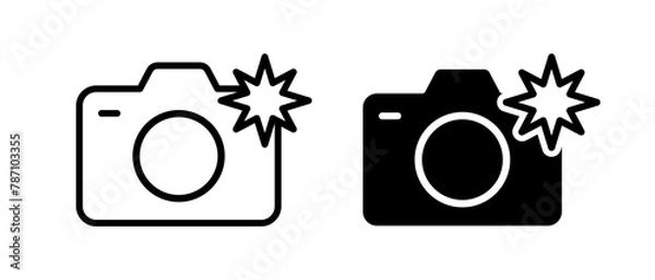 Obraz Camera flash icon vector set. Photo camera symbol
