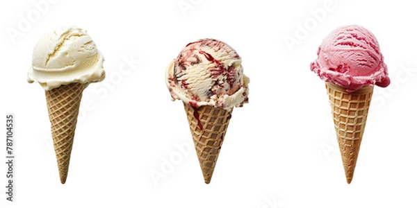 Obraz Ice cream set. Set of ice cream isolated on transparent background.