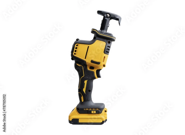 Fototapeta Cordless Reciprocating Saw Great for small demolition jobs , Compact Reciprocating Saw isolate on white .