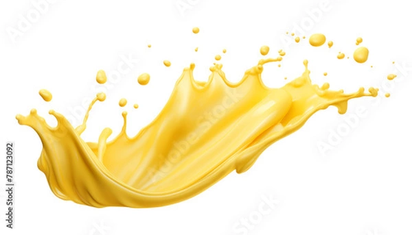 Fototapeta cheese drips splash isolated on transparent background cutout