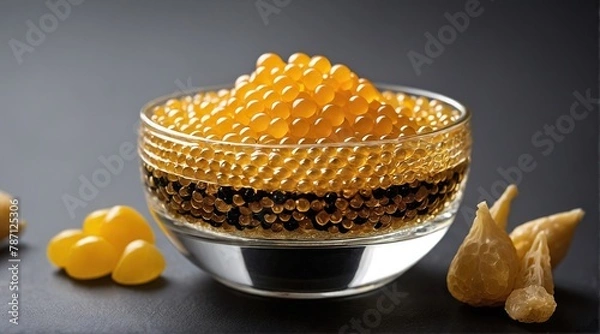 Fototapeta Luxurious presentation of Golden Osetra Caviar.