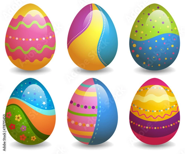 Obraz Colorful easter eggs set