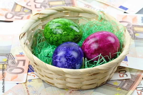 Obraz Osterkorb mit Geldscheinen