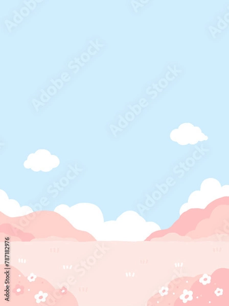 Fototapeta spring picnic cute illustration