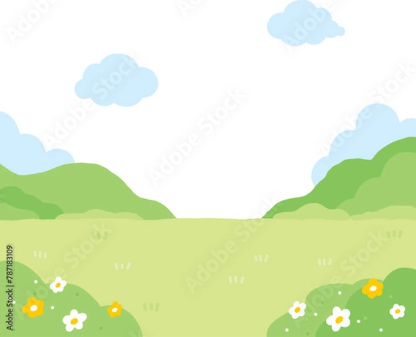 Fototapeta spring picnic cute illustration
