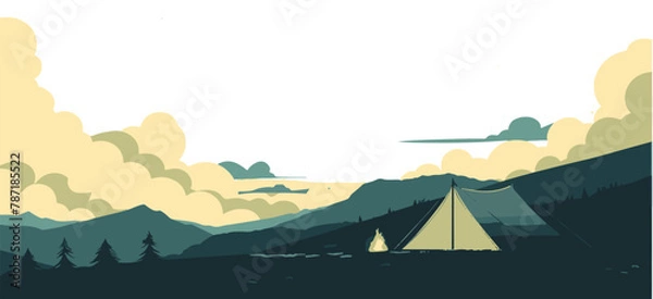 Fototapeta 캠핑일러스트