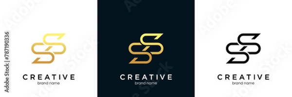 Obraz S or SS initial letter logo design vector.