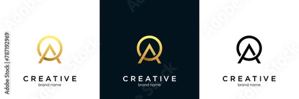 Obraz OA AO O A alphabet abstract initial letter logo design vector template