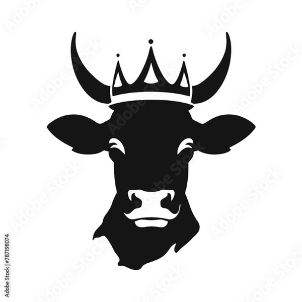 Obraz cow head logo silhouette vector