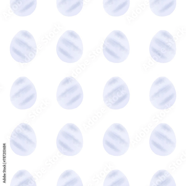 Obraz Seamless pattern with easter eggs, hand drawn illustration in watercolor style