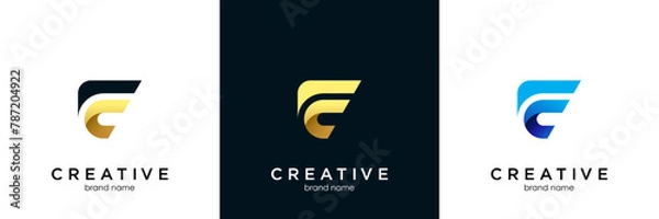 Obraz Letter F logo set