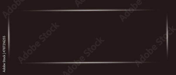 Obraz 暗闇の中の光の線の四角のフレームのベクター素材