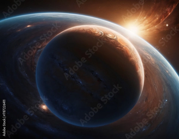 Obraz Space background of starry sky and planets