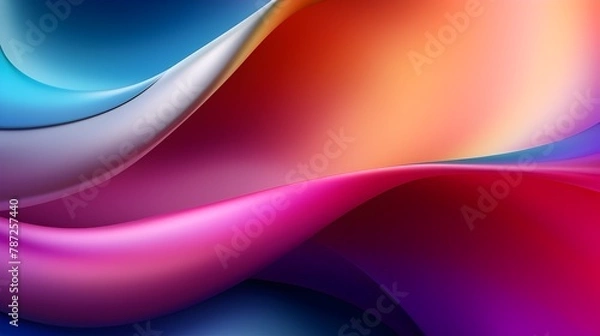 Fototapeta Vibrant Gradient Waves of Elegant Fluid Color and Soft Flowing Curves in a Futuristic Digital Art Design