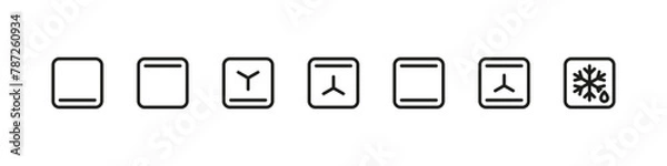 Fototapeta Grill oven multiple heating mode icons. Cooking modes button set.