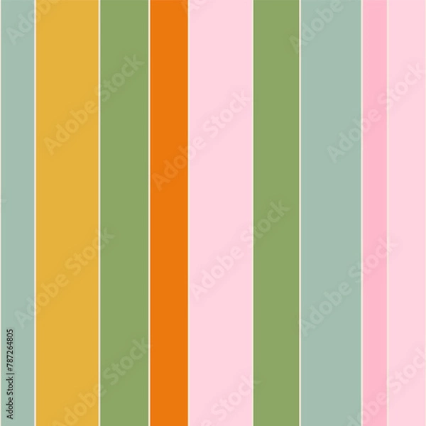 Obraz Vertical stripes in retro style. Seamless pattern. Vector illustration.