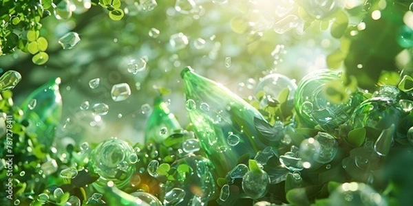 Obraz Recyclable waste and organized products, waste recycling plants, seaside garbage dumps