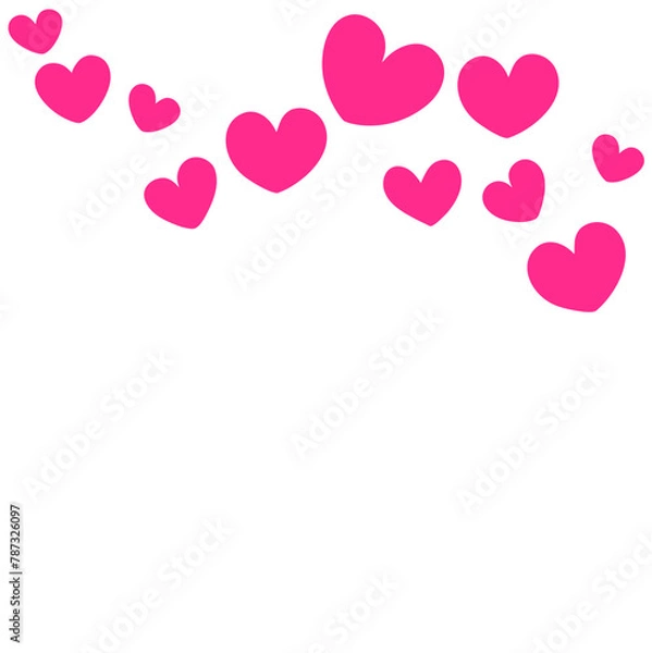 Obraz Heart Shapes Top Border