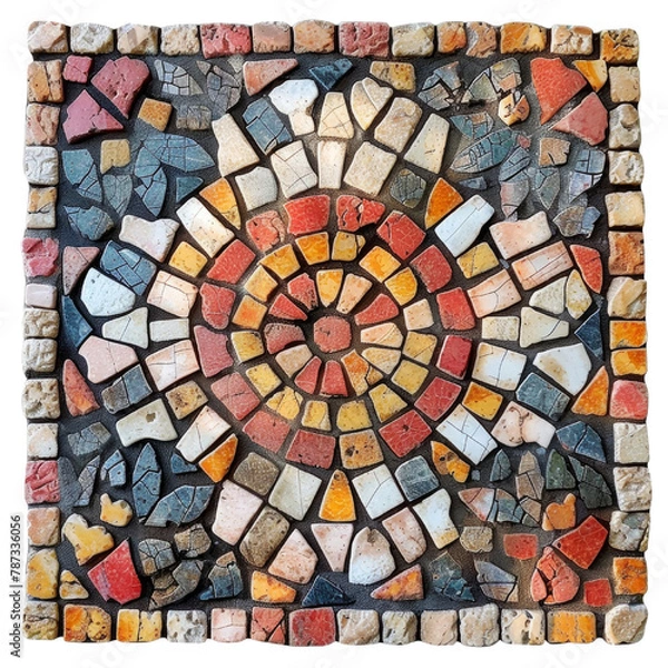 Fototapeta Mosaic of Byzentine Art isolated on transparent png.
