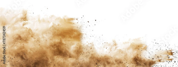 Obraz sandstorm sand dust cloud flying small particles isolated in transparent background, PNG