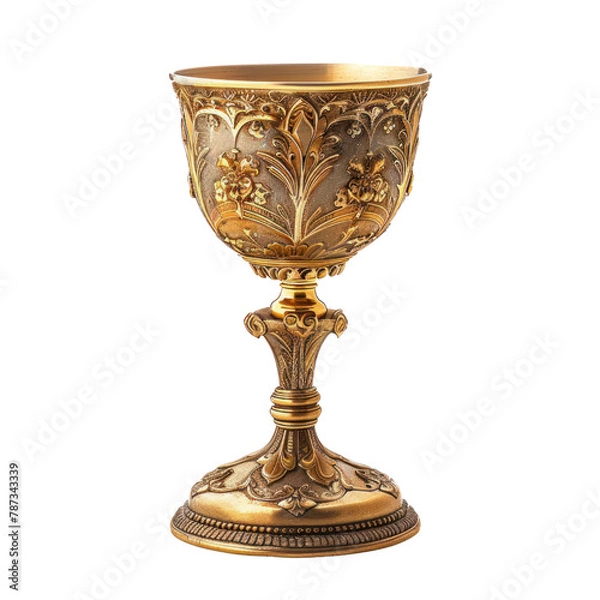 Fototapeta Chalice and Host of Romanesque Art isolated on transparent png.