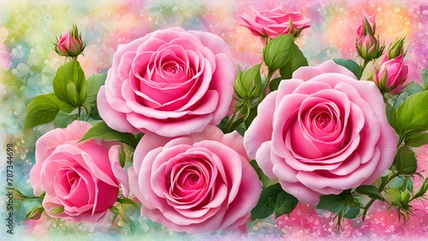 Obraz A background composed of flowers with blank spaces in the text