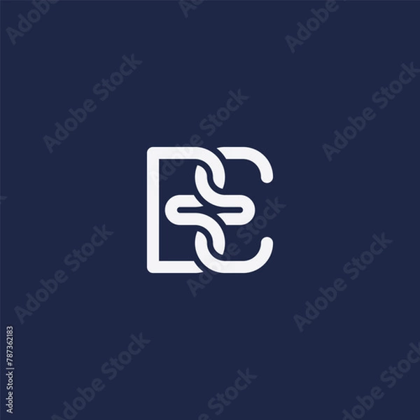 Fototapeta BE monogram logo interlocking. B and E.