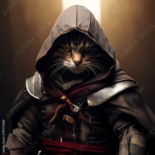 Obraz Cat Assassin's Creed고양이 어쌔신크리드 Generative AI
