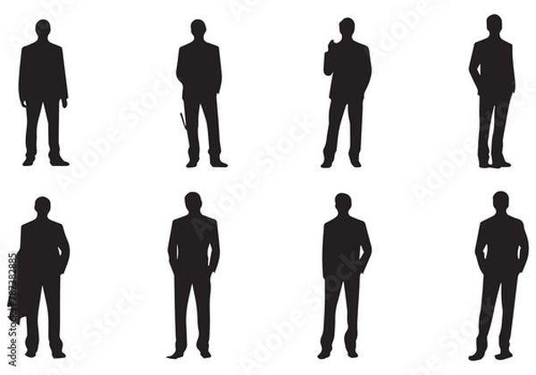 Fototapeta Man black silhouette Vector bundle