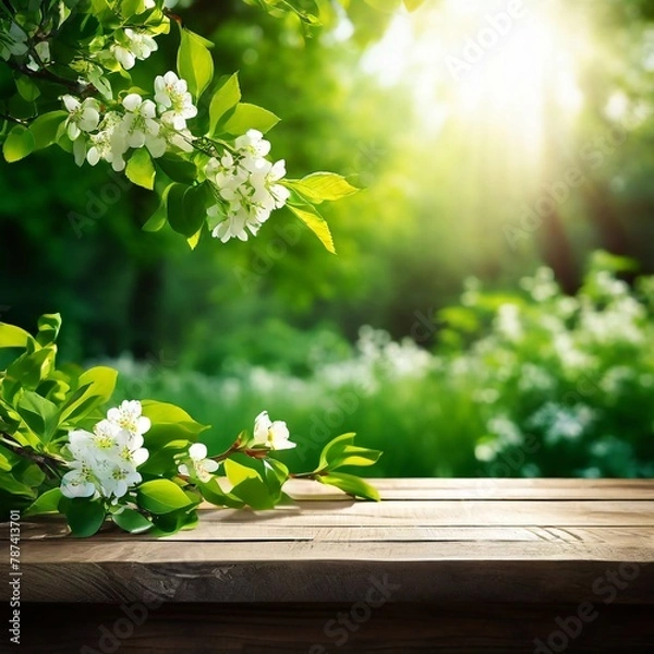 Obraz spring flowers on wooden background