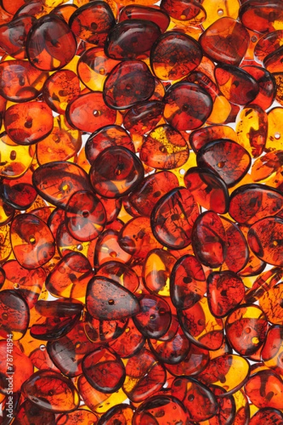 Fototapeta amber stones rectangular closeup lie on a flat surface