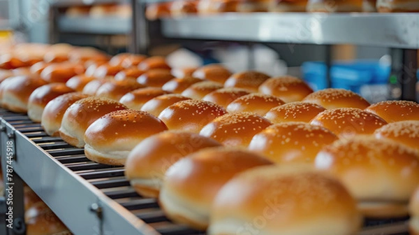 Fototapeta  Production of bun at the factory.