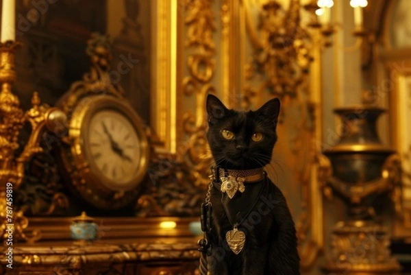 Fototapeta cat and clock