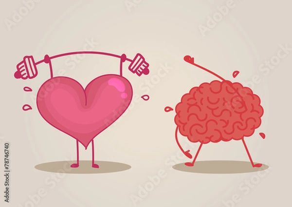 Obraz Brain & heart characters