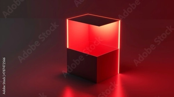 Fototapeta An imaginative depiction of a unique, luminous box opened to emit a mysterious light