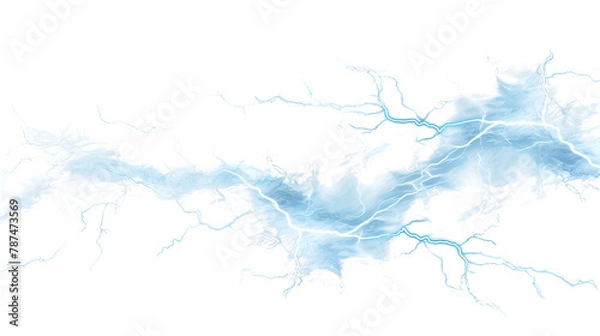 Fototapeta Electric Jolt Isolated on White Background: PNG File for Science and Technology Designs, Hand Edited Generative AI