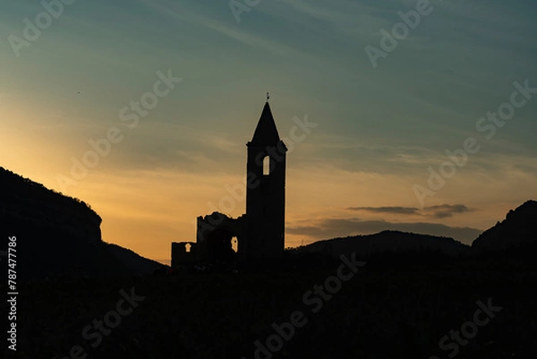 Fototapeta church in sunset
