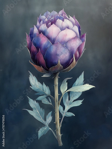 Fototapeta artichoke on a dark background